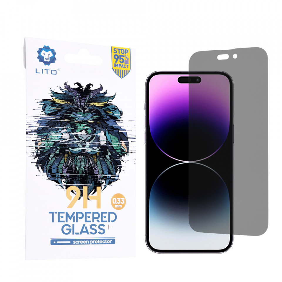 Folie iPhone 14 Pro Max din sticla securizata, LITO - Privacy