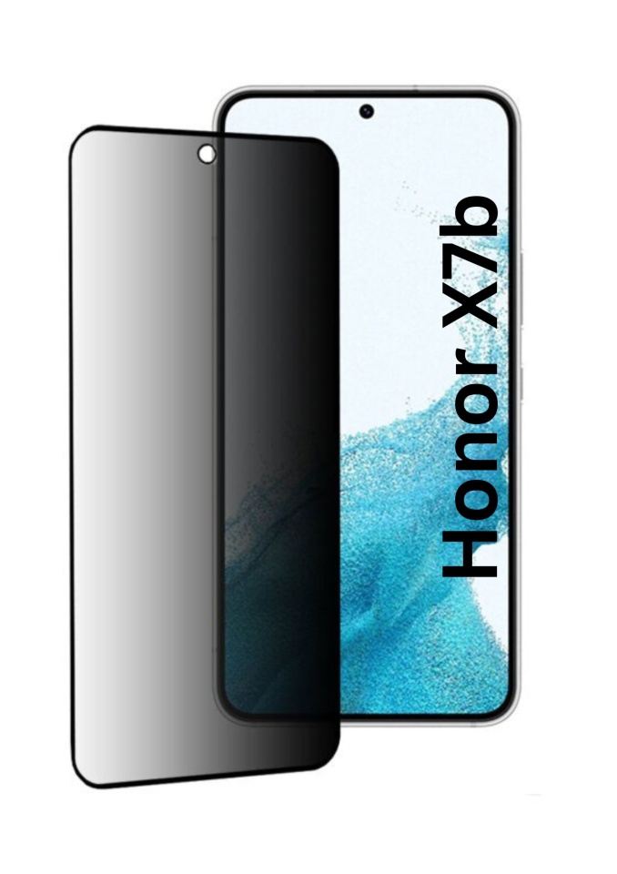 Folie pentru Honor X7b / 90 Smart / X7b 5G, Anti-spy Ultra HD, Protectie 9H, Montare Simplă, 111D, Privacy, set cu sticker