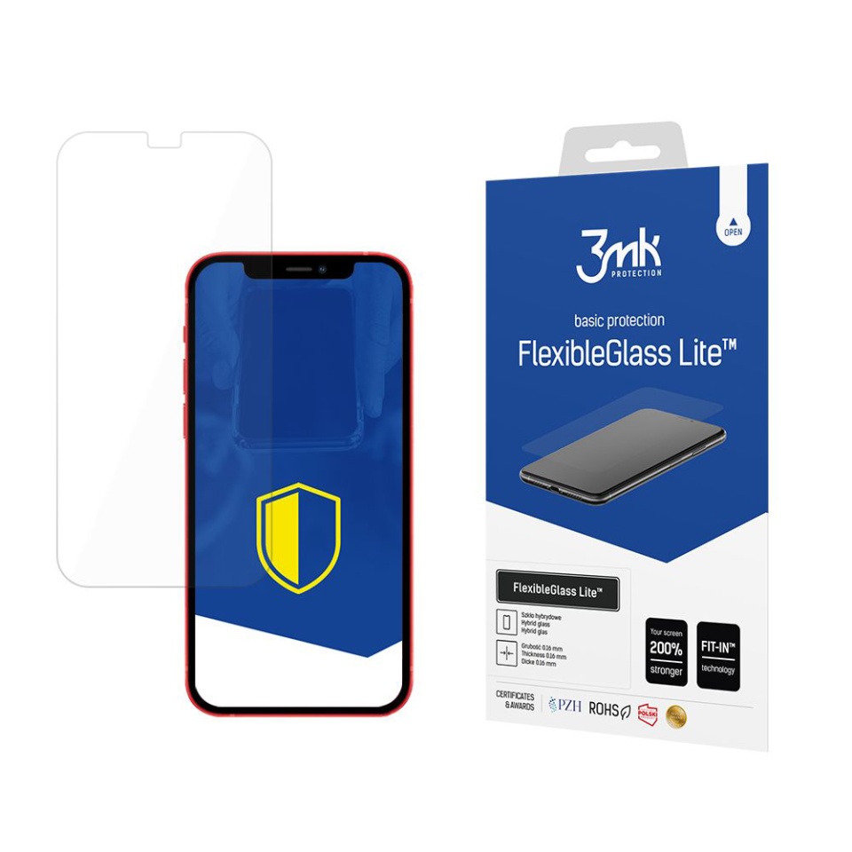 Folie pentru iPhone 12 / 12 Pro din silicon, 3mk FlexibleGlass, Transparent