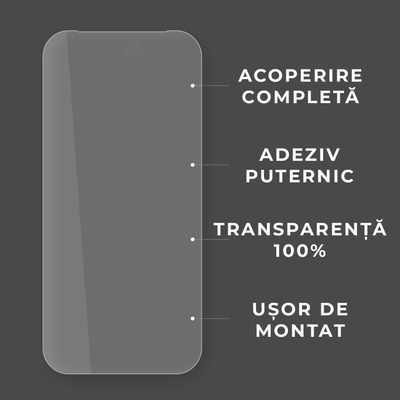 Folie pentru iPhone 14 Pro, SKYDDAR INNOVATION, Protectie 9H, 0.3mm, Clear Vision, set cu sticker, Transparent - 2 | YEO