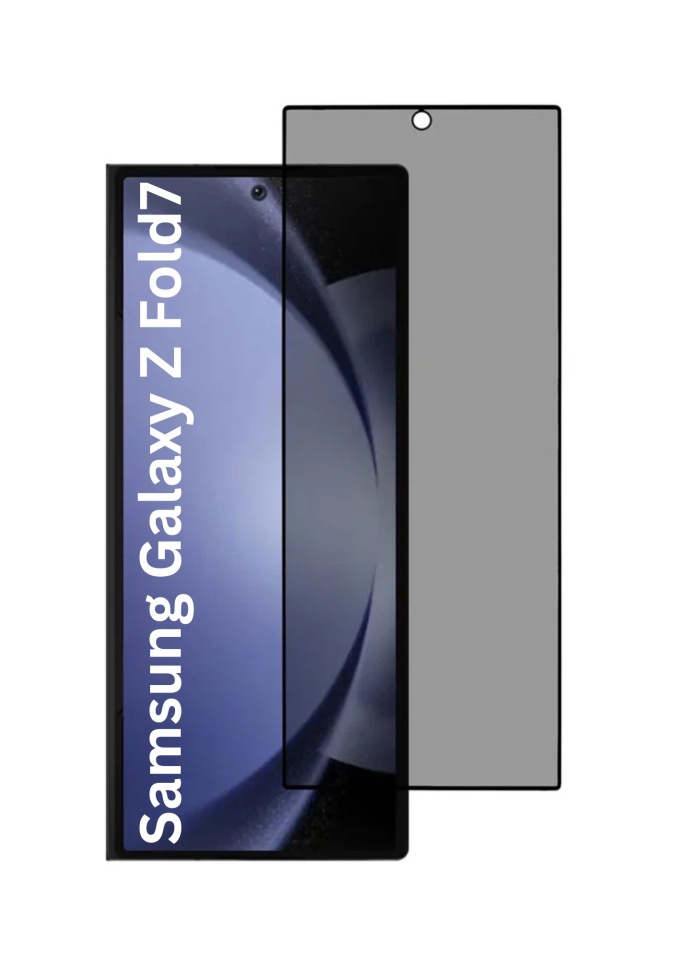 Folie pentru Samsung Galaxy Z Fold7, Anti-spy Ultra HD, Protectie 9H, Montare Simplă, 111D, set cu sticker, Privacy