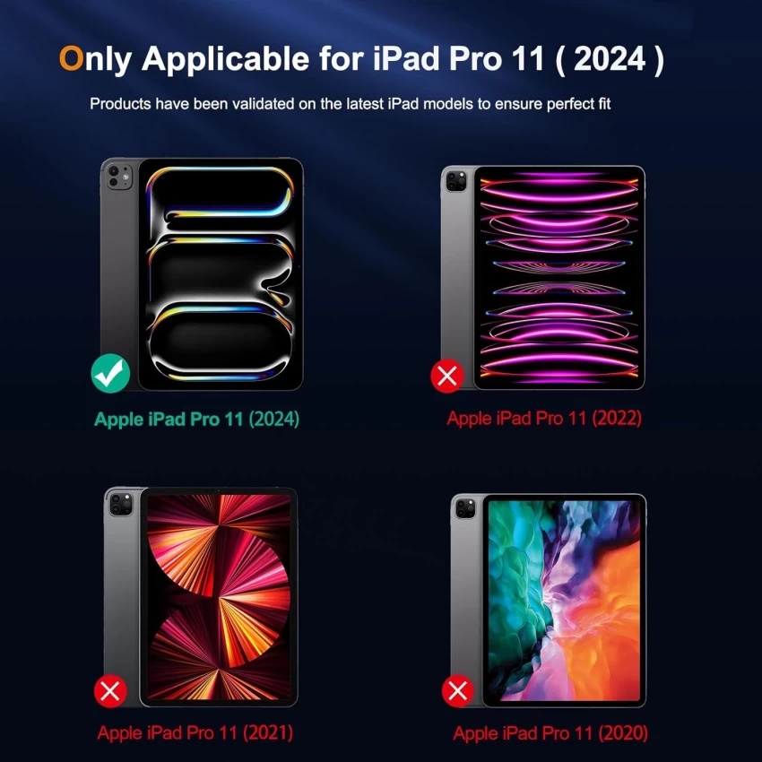 Folie sticla pentru iPad Pro 11 (2024), Claritate si Protectie Maxima, 0.33mm, Strat Oleofobic Anti-Amprenta, SKDR 3D Tab Glass - Negru - 1 | YEO