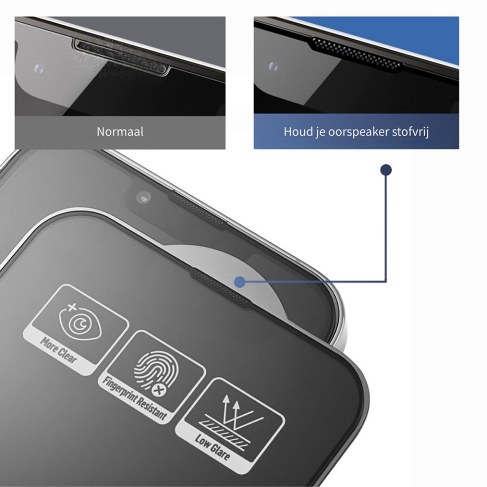Folie sticla pentru iPhone 14 Pro Max, Claritate si Protectie Maxima, Anti-Reflective HD Glass cu Applicator, Negru - 1 | YEO