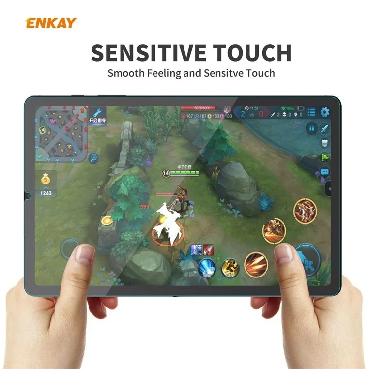 Folie sticla pentru Samsung Galaxy Tab S6 Lite, Claritate si Protectie Maxima, 0.33mm, Strat Oleofobic Anti-Amprenta, BlueStar Tab Glass - Negru - 2 | YEO