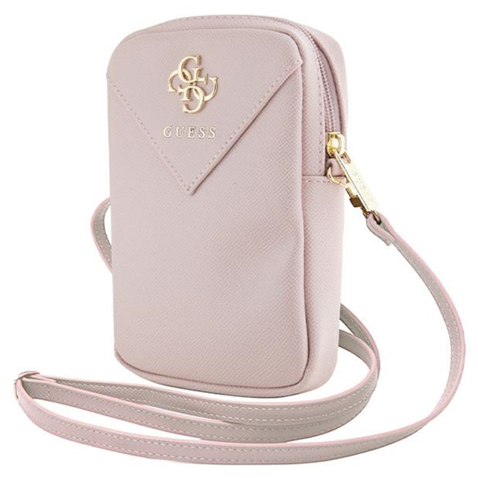 Geanta Guess, Piele Ecologica, Zip Triangle 4G, Roz