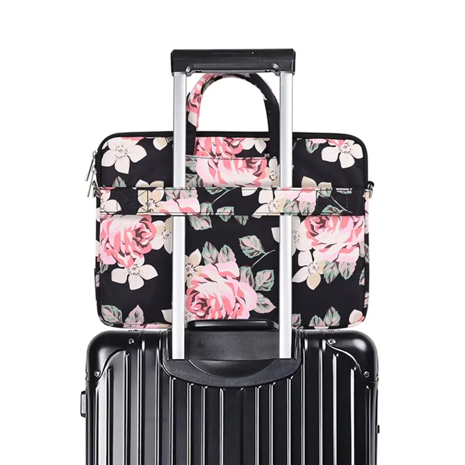 Geanta Laptop Dispozitive 15-16 inch, Design Rezistent din Poliester cu Fermoar, CanvasArtisan Briefcase (C22) - Negru - 2 | YEO