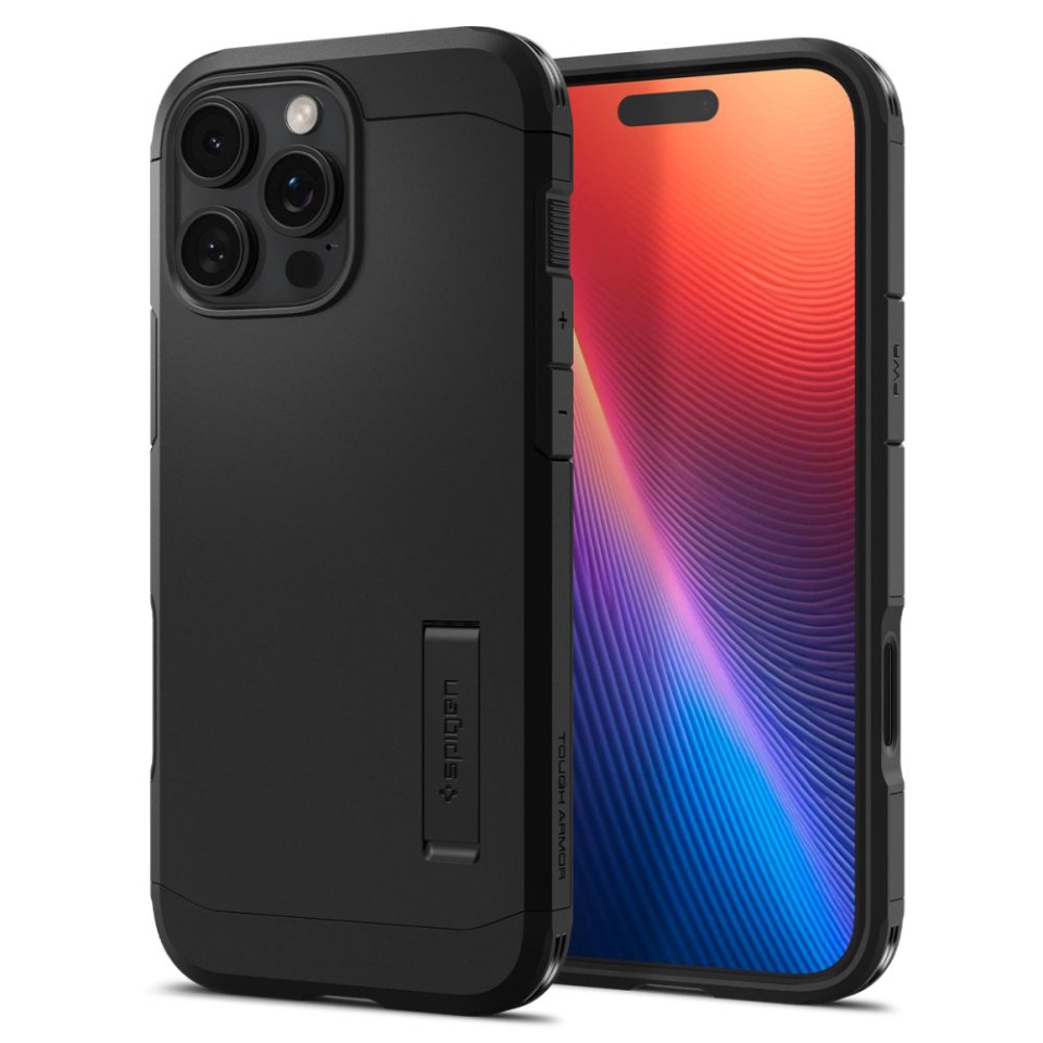 Husa Antisoc iPhone 16 Pro Max, Spigen Tough Armor - Negru
