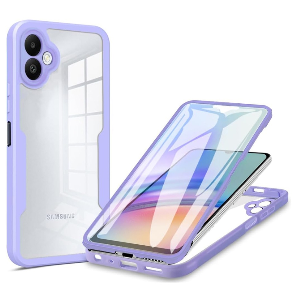 Husa + Folie pentru Samsung Galaxy A06, SKYDDAR INNOVATION, [Pachet 360°] ColorVerse, Mov, set cu sticker