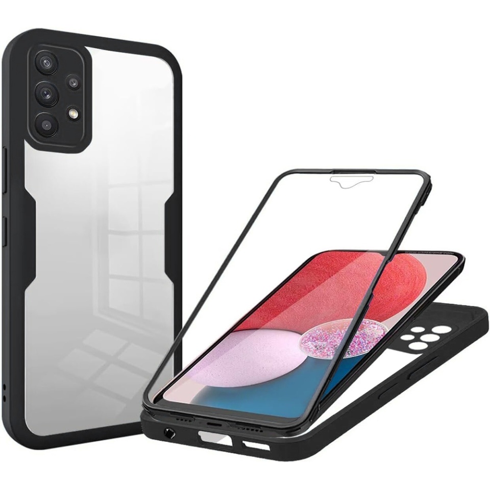Husa + Folie pentru Samsung Galaxy A13 4G, SKYDDAR INNOVATION, [Pachet 360°] ColorVerse, set cu sticker, Negru