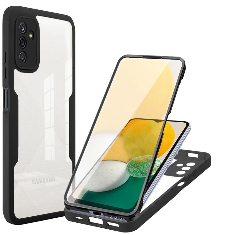 Husa + Folie pentru Samsung Galaxy A13 5G / Galaxy A04S, SKYDDAR INNOVATION, [Pachet 360°] ColorVerse, set cu sticker, Negru