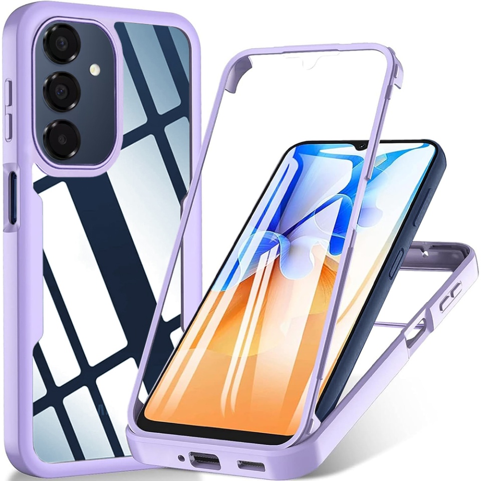 Husa + Folie pentru Samsung Galaxy A16 4G / Galaxy A16 5G / Galaxy A17 5G, SKYDDAR INNOVATION, [Pachet 360°] ColorVerse, set cu sticker, Mov