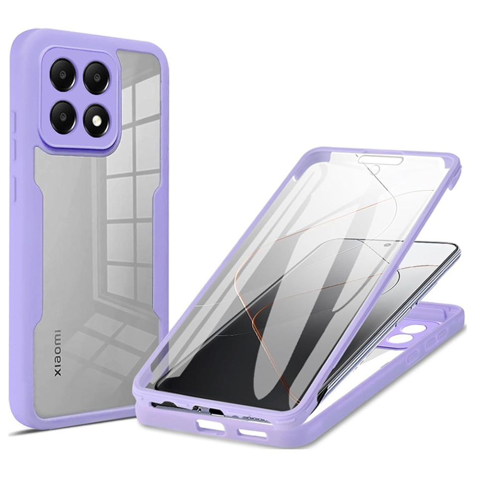 Husa + Folie pentru Xiaomi 14T, SKYDDAR INNOVATION, [Pachet 360°] ColorVerse, set cu sticker, Mov