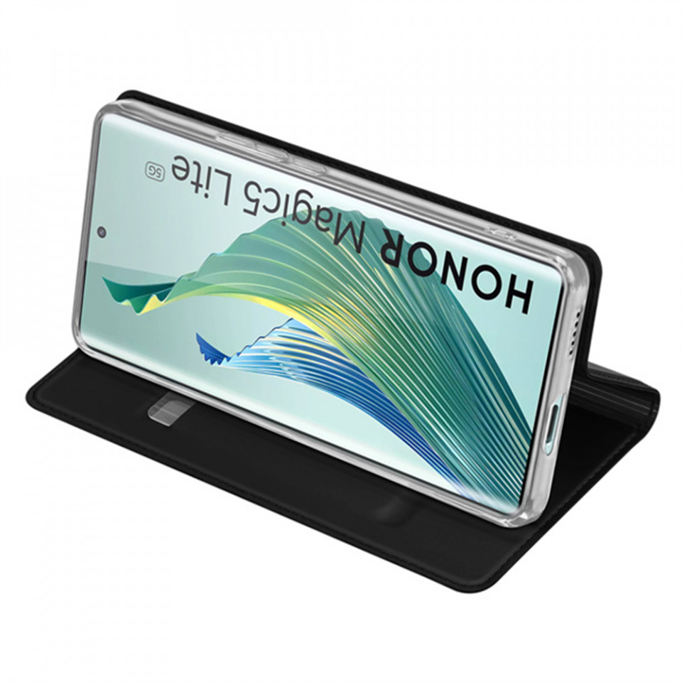 Husa Honor Magic5 Lite 5G tip carte, Skin Pro Dux Ducis - Negru - 3 | YEO