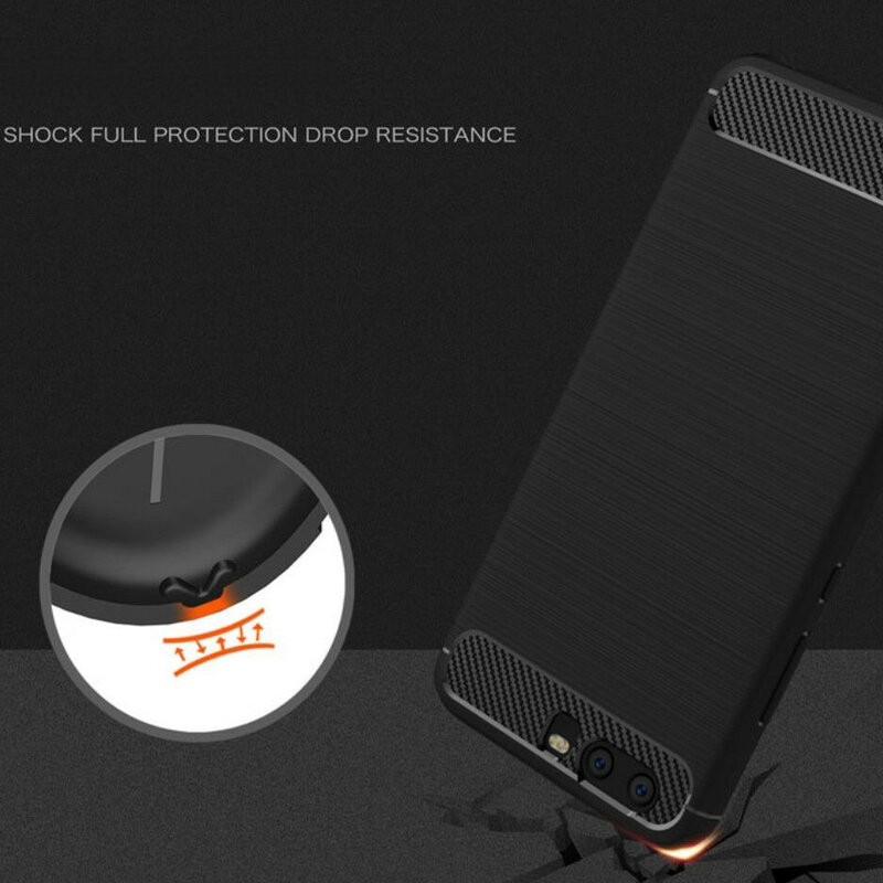 Husa Huawei P10 Plus din silicon, Slim, cu textura Fibra Carbon - Negru - 2 | YEO