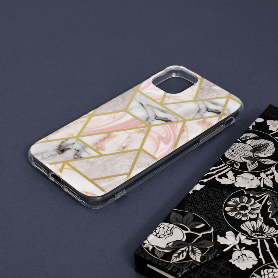 Husa iPhone 11 Marble Series, Techsuit - Pink Hex - 3 | YEO
