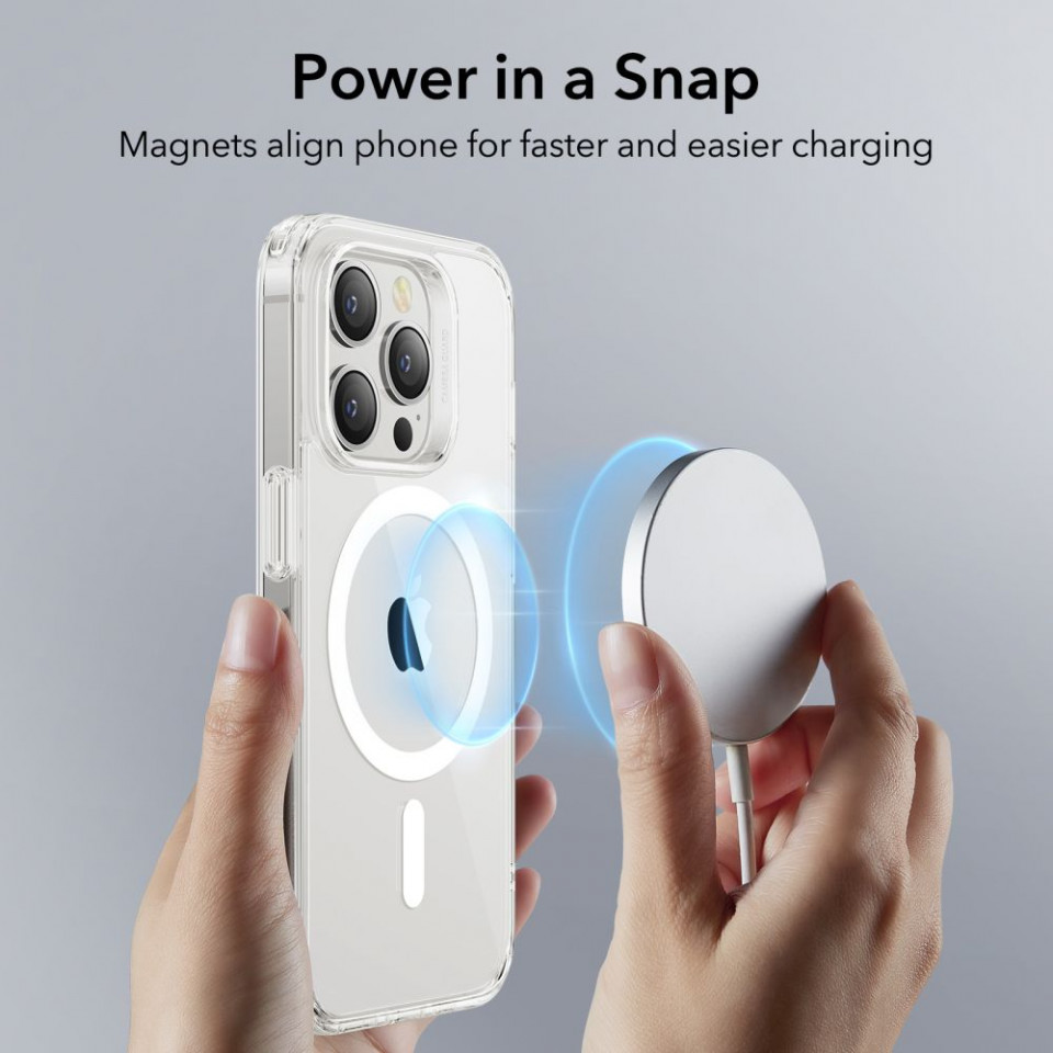 Husa iPhone 14 Pro Max, ESR Classic Hybrid HaloLock - Transparent - 3 | YEO