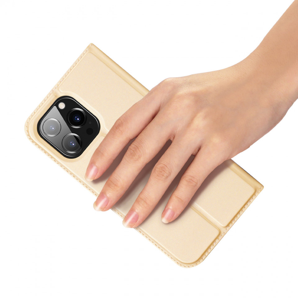 Husa iPhone 14 Pro Max tip carte, Skin Pro Dux Ducis - Auriu - 1 | YEO