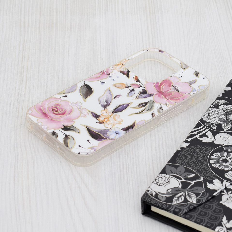 Husa iPhone 15 Pro Marble Series, Techsuit - Chloe White - 2 | YEO
