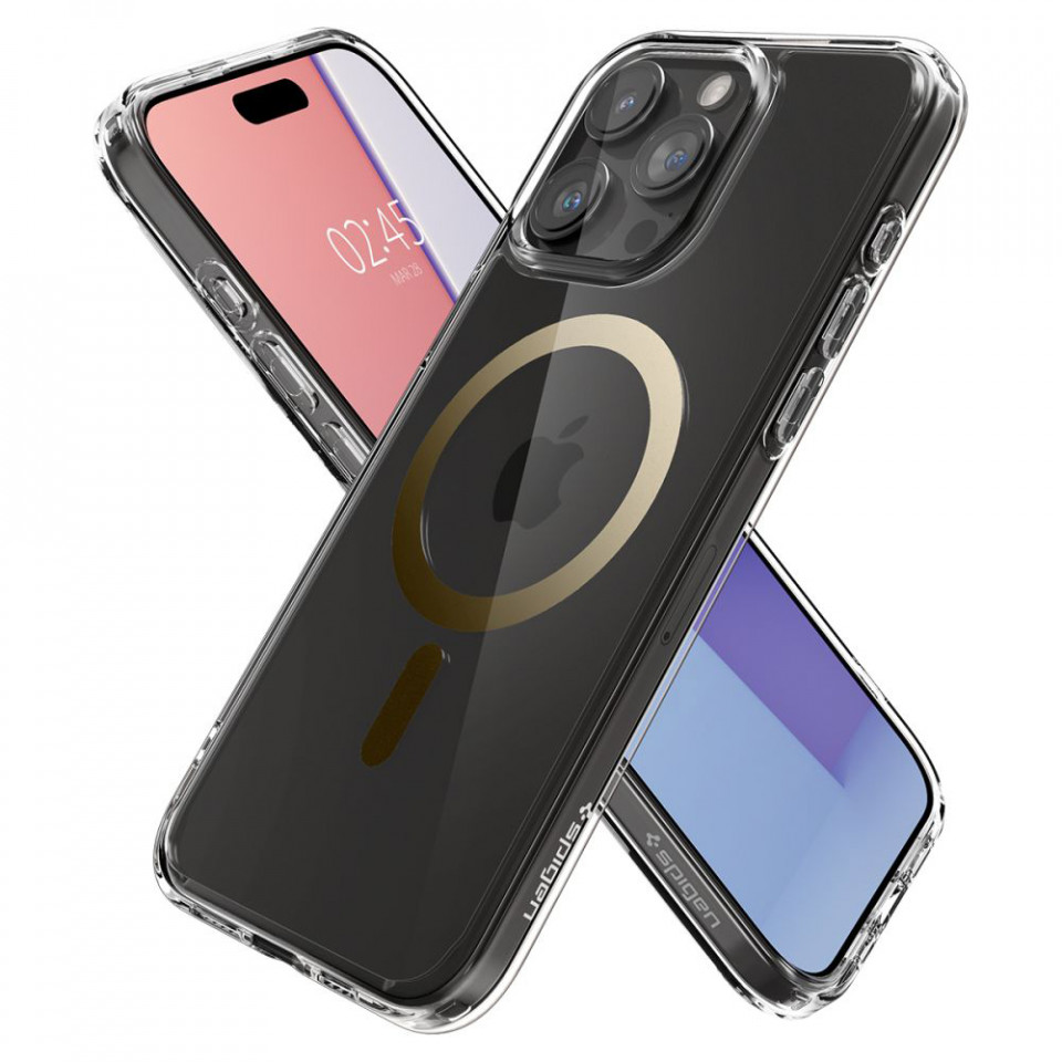 Husa iPhone 15 Pro Max, Spigen Ultra Hybrid MagSafe - Auriu - 3 | YEO