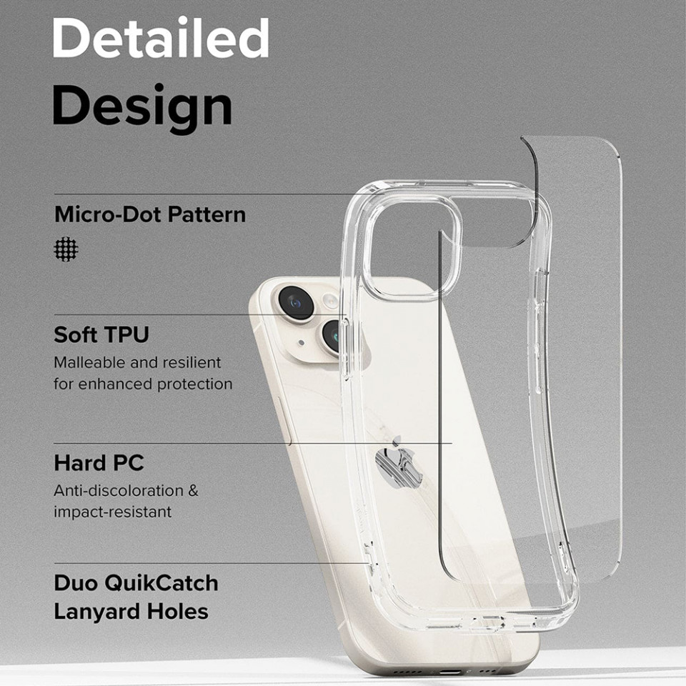 Husa iPhone 15, Ringke Fusion - Clear - 5 | YEO