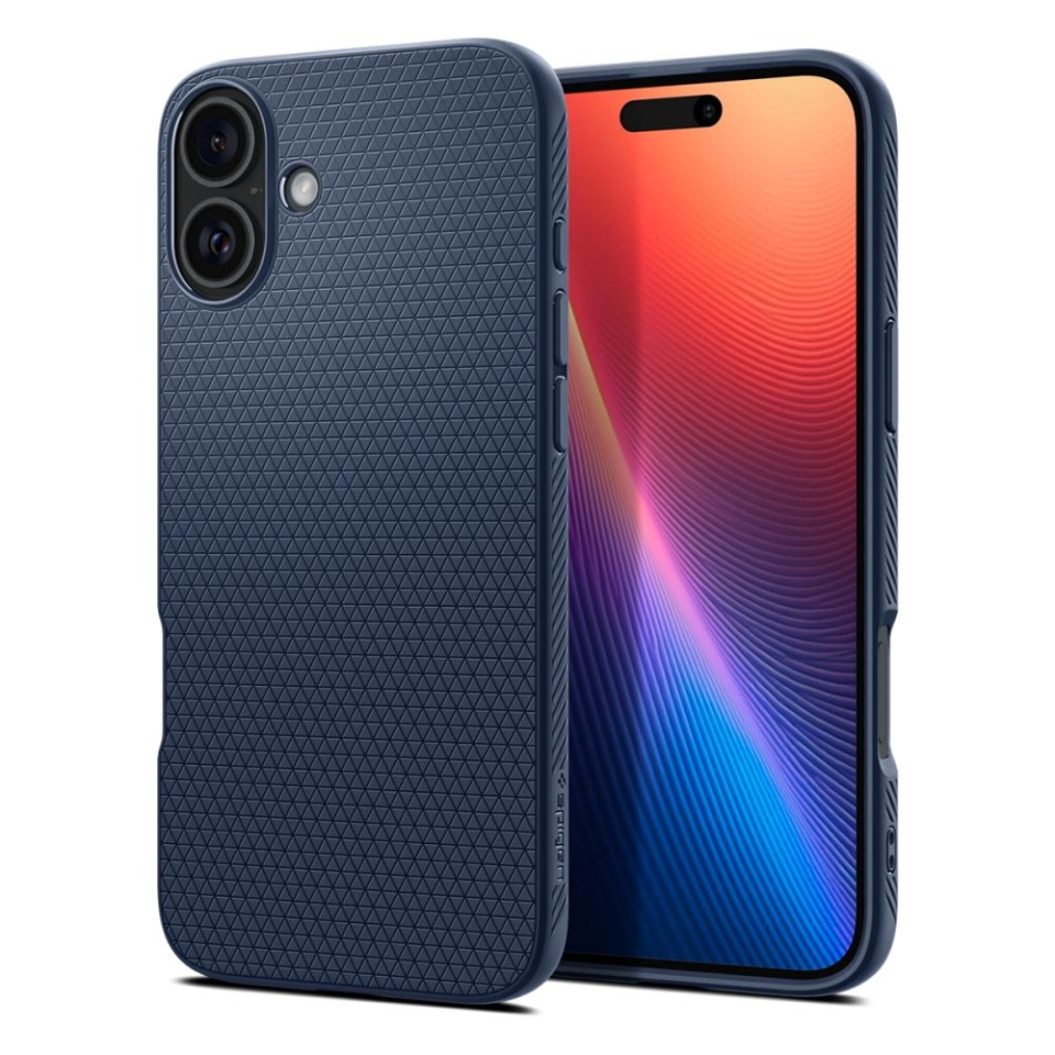 Husa iPhone 16 flexibila, Spigen Liquid Air - Bleumarin