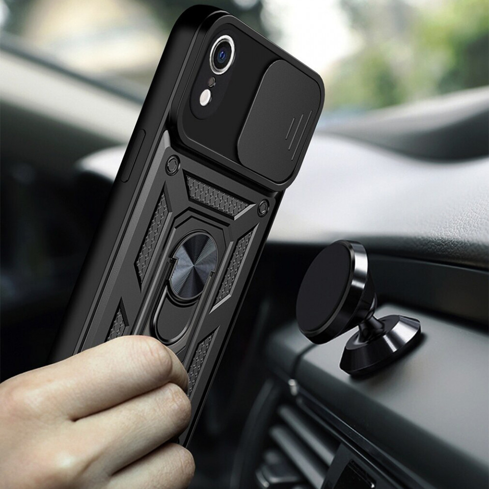 Husa iPhone Xr cu inel magnetic, Techsuit CamShield - Negru - 2 | YEO