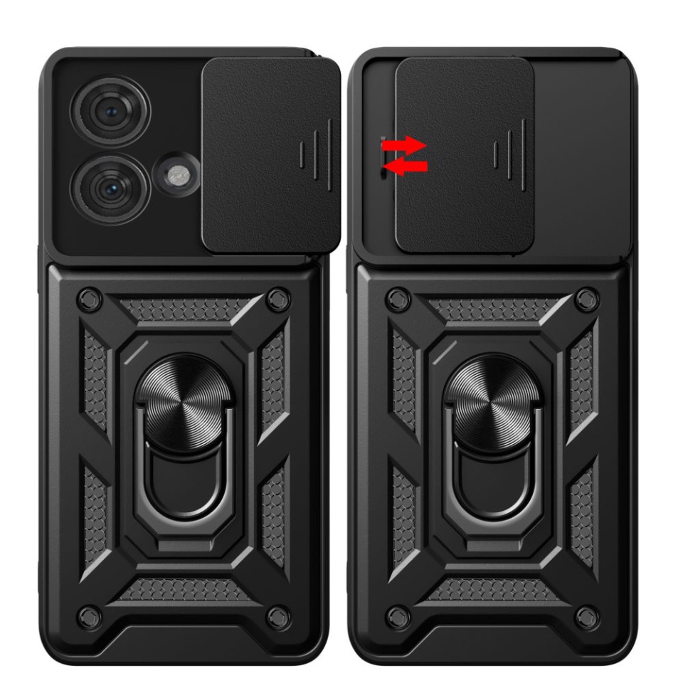 Husa Motorola Edge 50 Ultra cu inel magnetic si protectie camera Skyddar CamShield - Negru - 1 | YEO