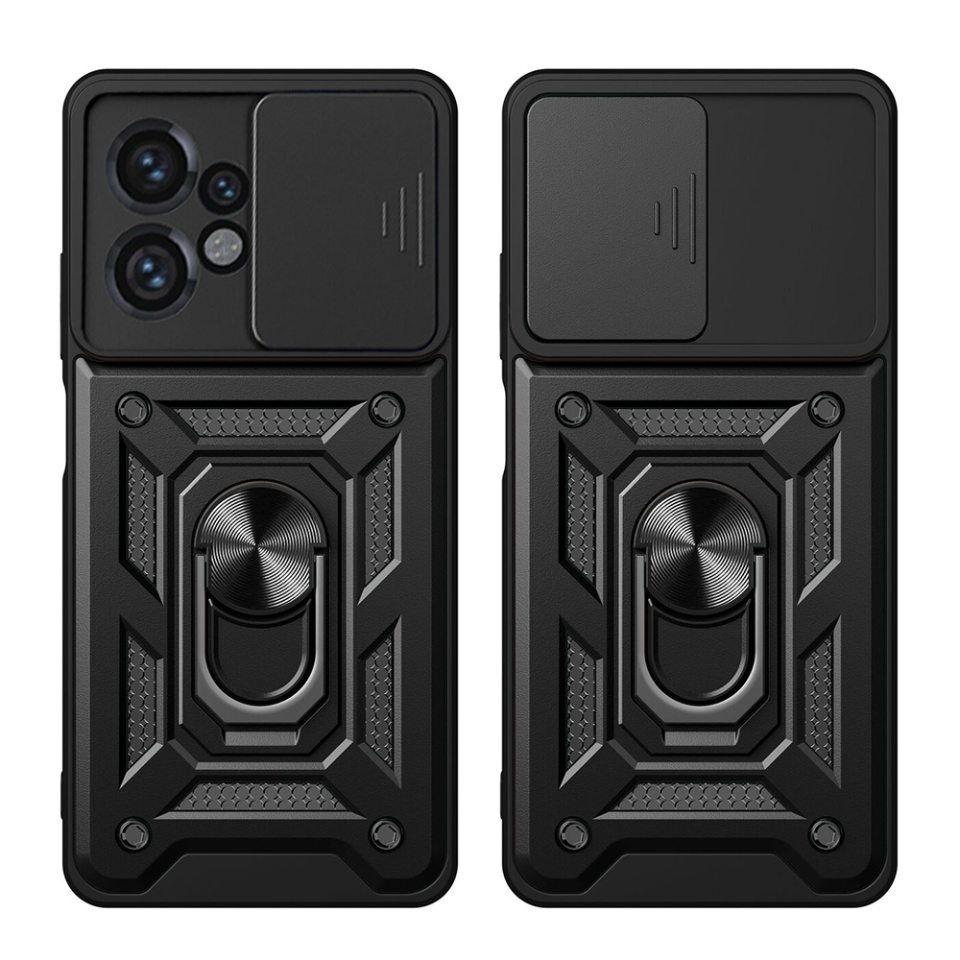 Husa Motorola Moto G04 / Moto G24 / Moto G04s cu inel magnetic si protectie camera Skyddar CamShield - Negru - 3 | YEO