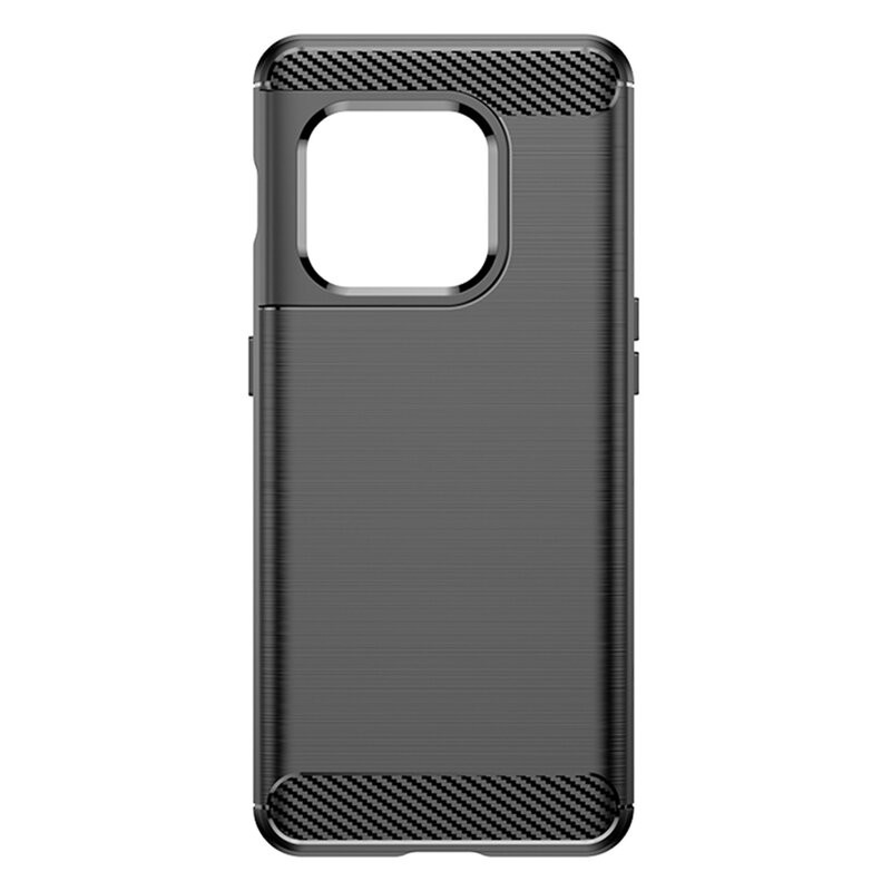 Husa OnePlus 10 Pro din silicon, Slim, cu textura Fibra Carbon - Negru - 2 | YEO