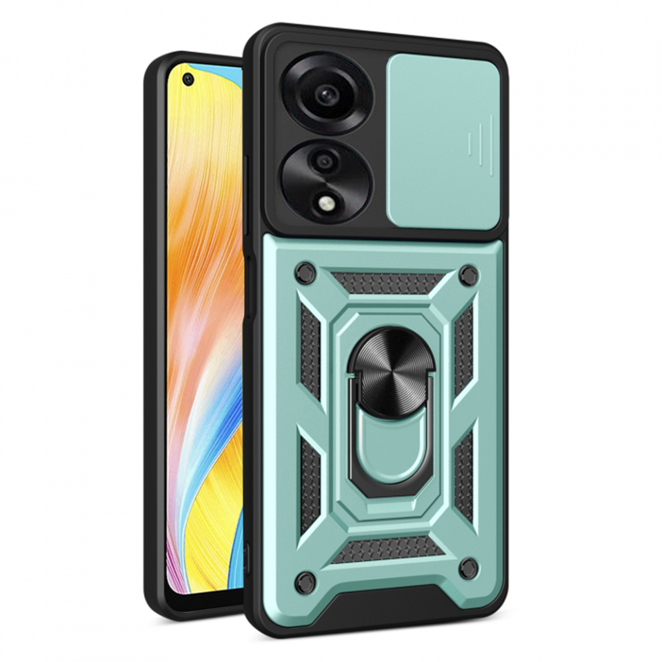 Husa Oppo A78 4G cu inel magnetic si protectie camera Skyddar CamShield - Mint