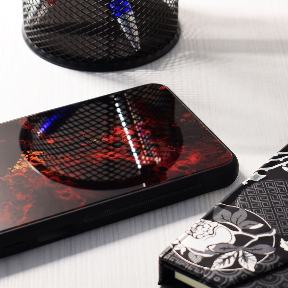 Husa OPPO Reno 5 Pro 5G cu sticla securizata, Techsuit Glaze - Red Nebula - 1 | YEO