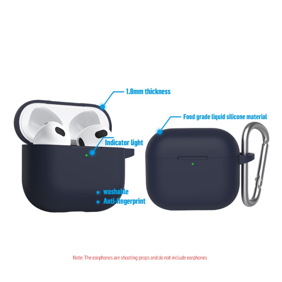 Husa pentru AirPods 3 din silicon moale, Blueo Liquid Silicone, Albastru - 2 | YEO
