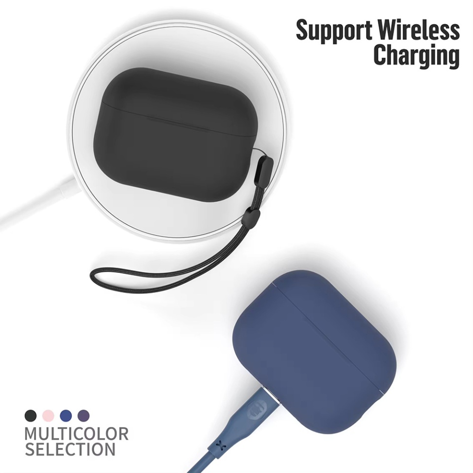 Husa pentru AirPods Pro 2 din silicon moale, Blueo Liquid Silicone, Albastru - 1 | YEO