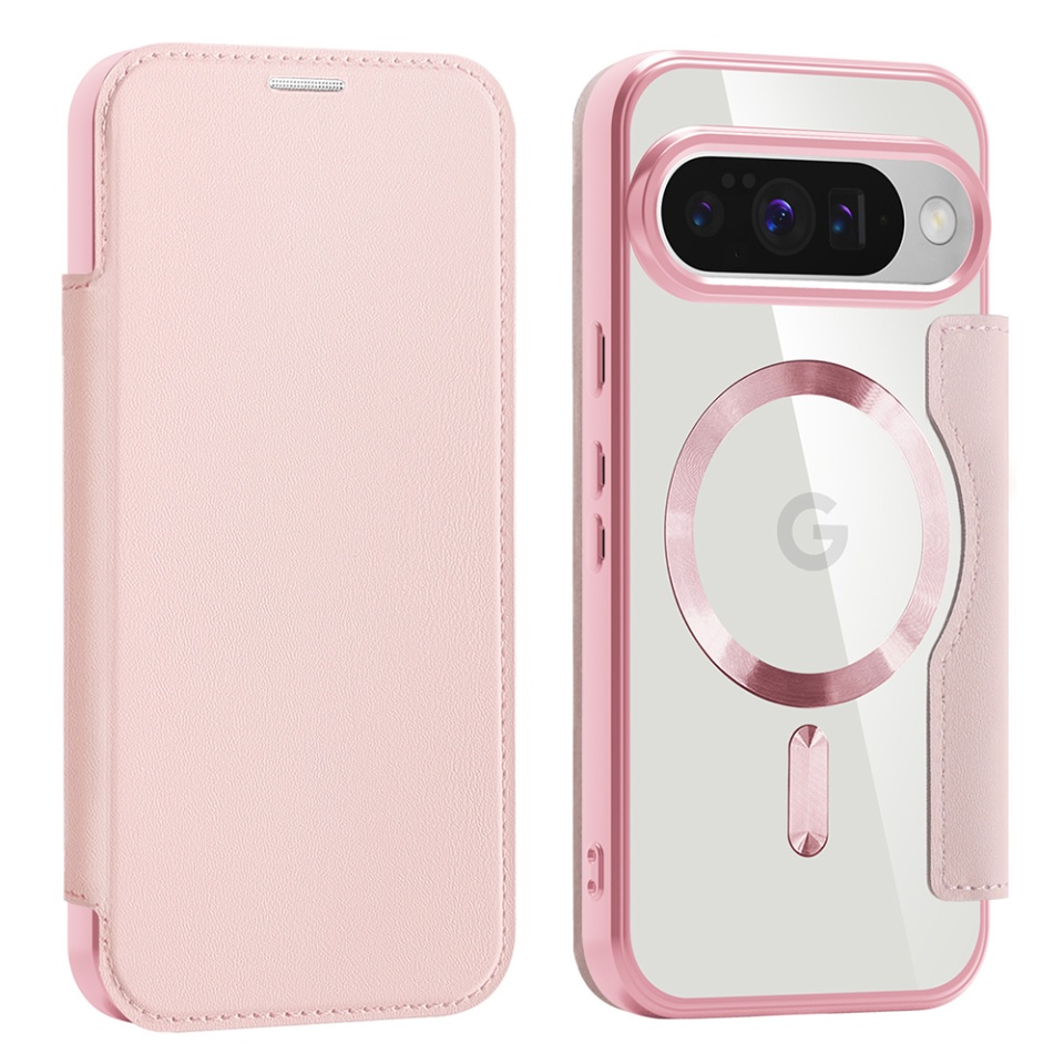 Husa pentru Google Pixel 10 / Pixel 10 Pro tip carte, SKYDDAR INOVATION, SmartMag Book, Magsafe, RFiD, Suport Carduri, set cu sticker, Roz - 1 | YEO