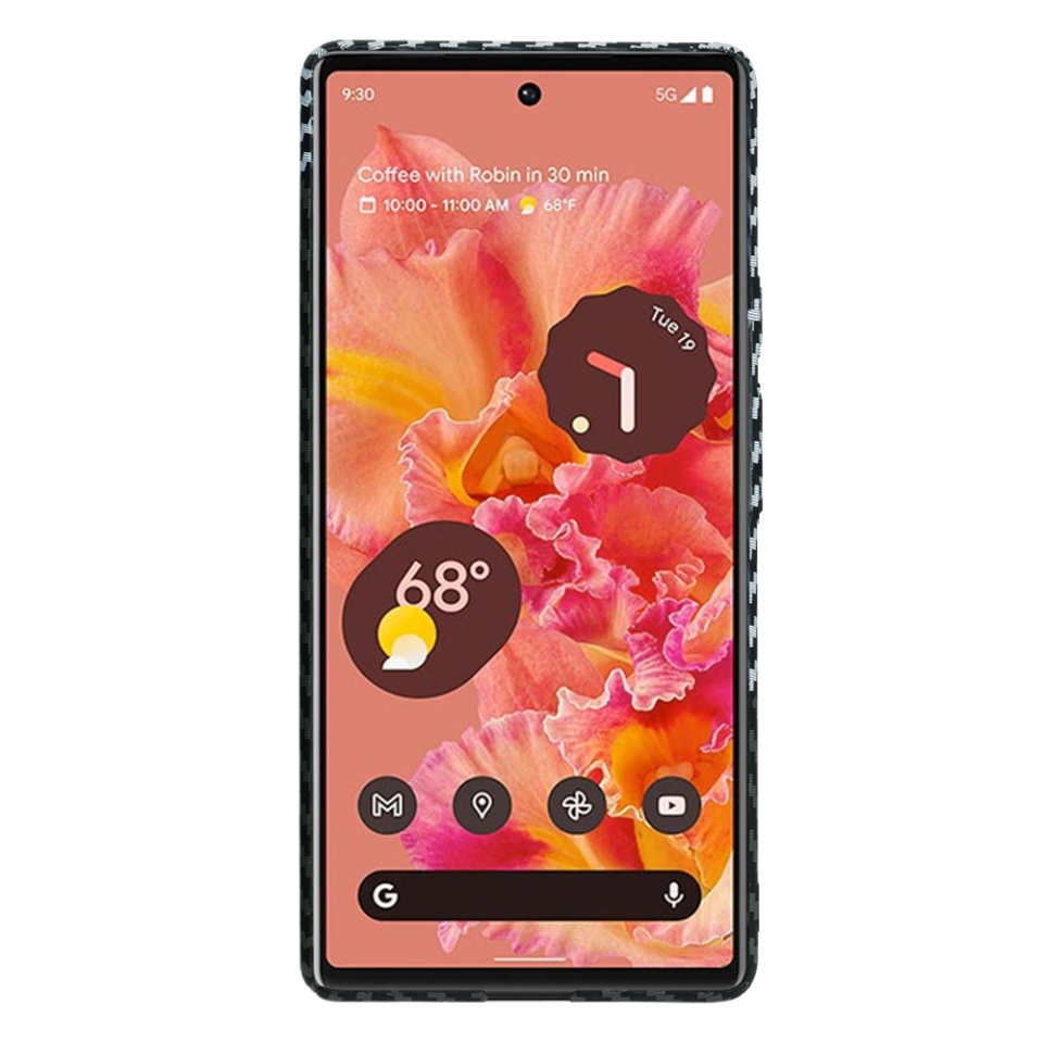 Husa pentru Google Pixel 6, SKYDDAR INNOVATION, textura carbon, Carbonite FiberShell, set cu sticker, [Culoare necunoscută], - 1 | YEO