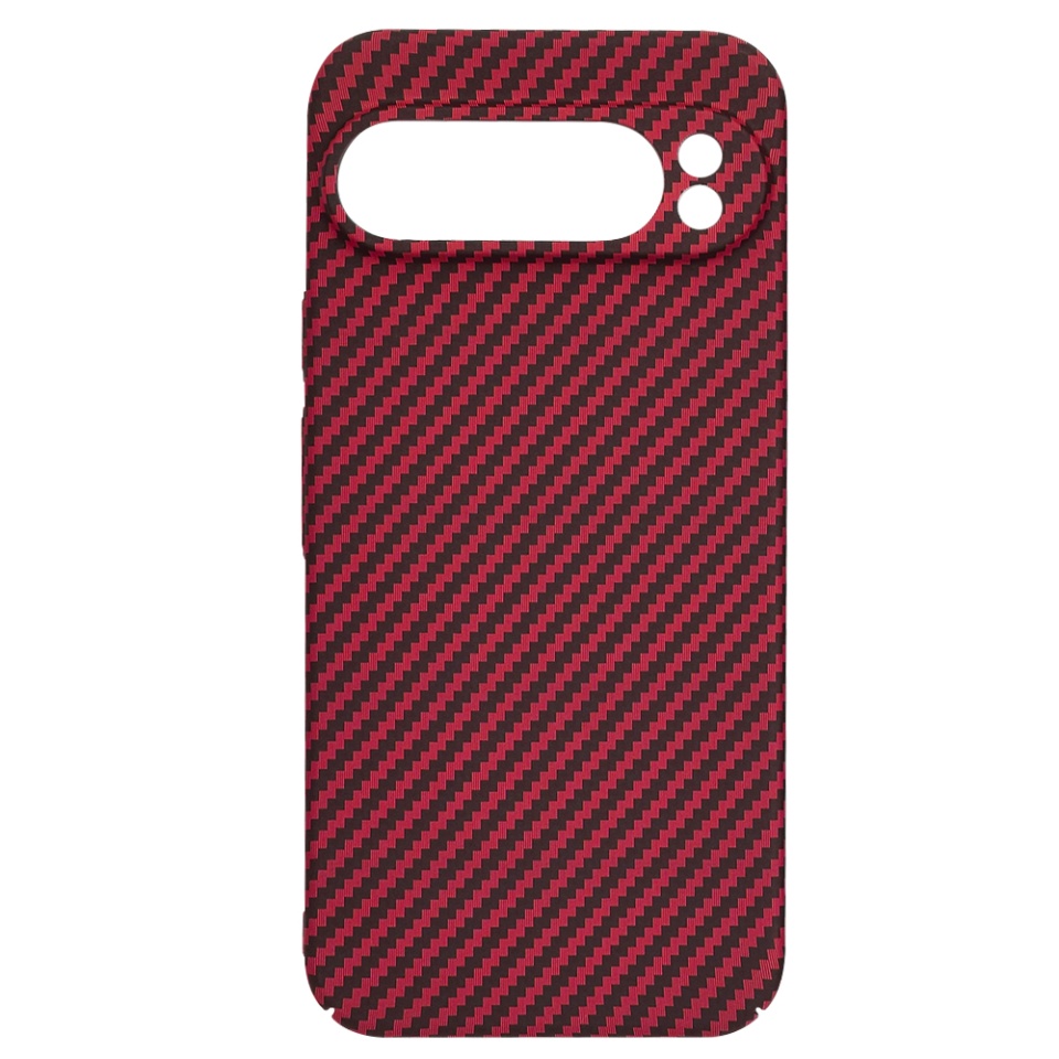 Husa pentru Google Pixel 9 Pro XL, Finisaj Premium cu Textura de Carbon, Design Elegant, SKDR CarbonFlex - Rosu - 3 | YEO