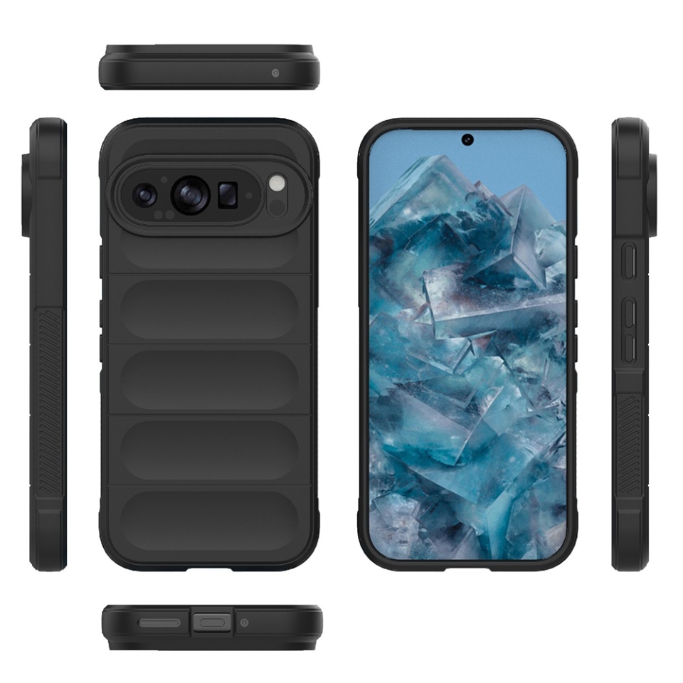 Husa pentru Google Pixel 9 Pro XL, SKYDDAR INNOVATION, Magic Shield, din Silicon Mat, set cu sticker, Mov - 3 | YEO