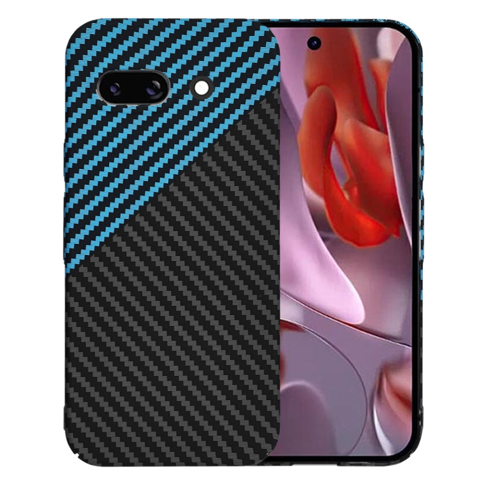 Husa pentru Google Pixel 9a, Finisaj Premium cu Textura de Carbon, Design Elegant, SKDR CarbonFlex - Bleu