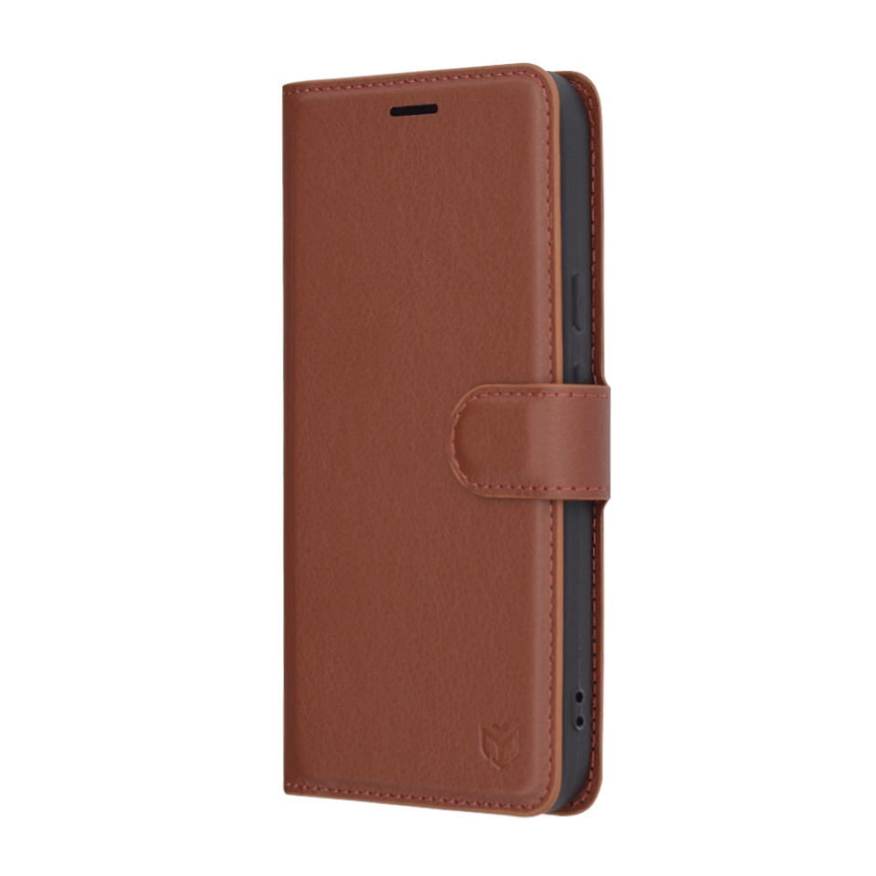 Husa pentru Google Pixel 9a, SKYDDAR INNOVATION, Leather Folio tip Carte, cu Portofel Interior, Finisaje Premium, set cu sticker, Maro - 3 | YEO