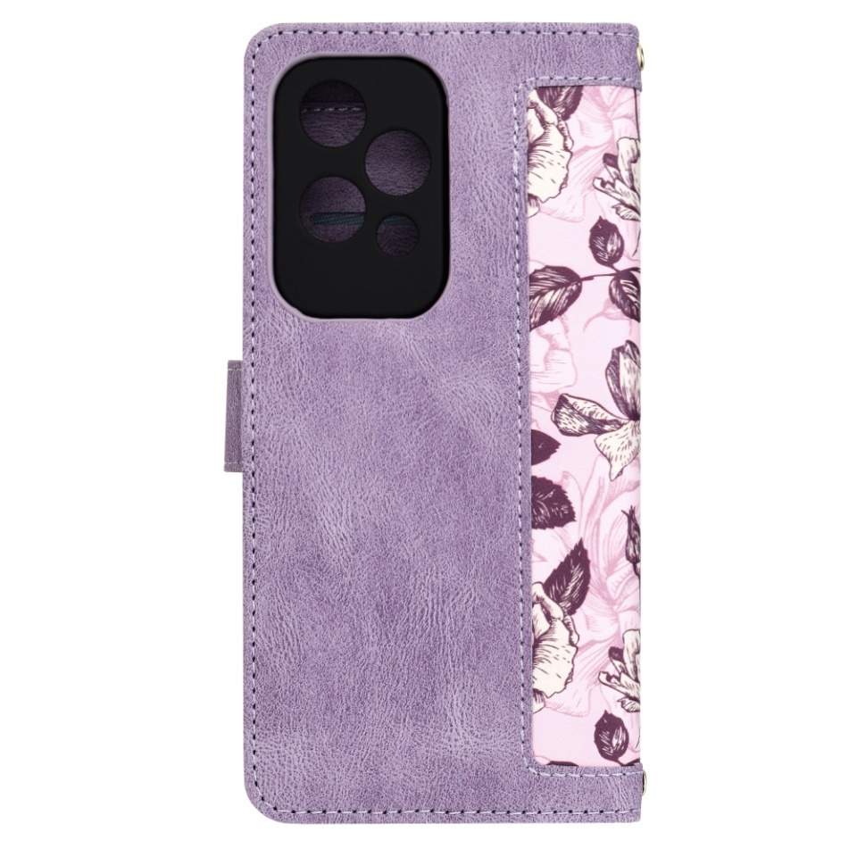 Husa pentru Honor 200 Lite, SKYDDAR INNOVATION, Flipcraft din Piele Ecologică, Stand Integrat, Buzunare pentru Carduri, set cu sticker, Mov - 2 | YEO