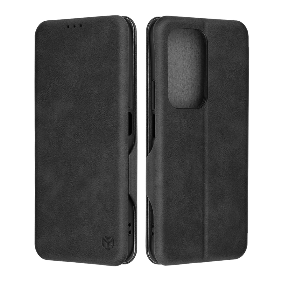 Husa pentru Honor 200 Lite, SKYDDAR INNOVATION, Safe Wallet tip carte din Piele Ecologica, Suport Carduri, Inchidere Magnetica, Negru, set cu sticker