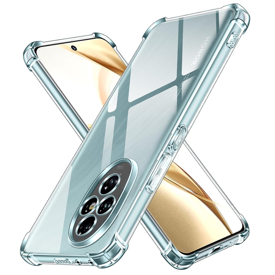 Husa pentru Honor 200 , SKYDDAR INNOVATION, Shockproof Clear din Silicon Slim, Transparenta, set cu sticker