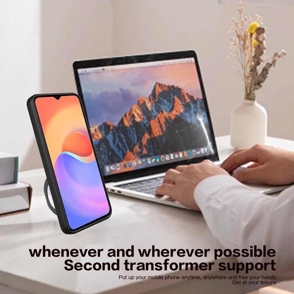 Husa pentru Honor 200 Smart / X7c, cu inel magnetic si suport ajustabil, protectie completa camera, SKDR SafeCover - Roz auriu - 6