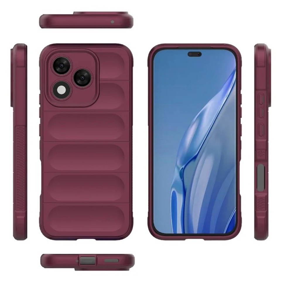 Husa pentru Honor 400 Lite, SKYDDAR INNOVATION, Magic Shield, din Silicon Mat, set cu sticker, Bordo - 1 | YEO