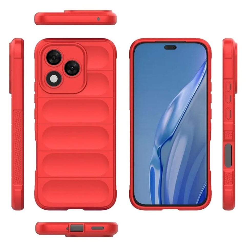 Husa pentru Honor 400 Lite, SKYDDAR INNOVATION, Magic Shield, din Silicon Mat, set cu sticker, Rosu - 1 | YEO