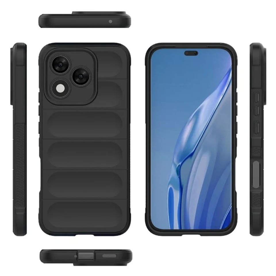 Husa pentru Honor 400 Lite, SKYDDAR INNOVATION, Magic Shield, din Silicon Mat, set cu sticker, Negru - 1 | YEO