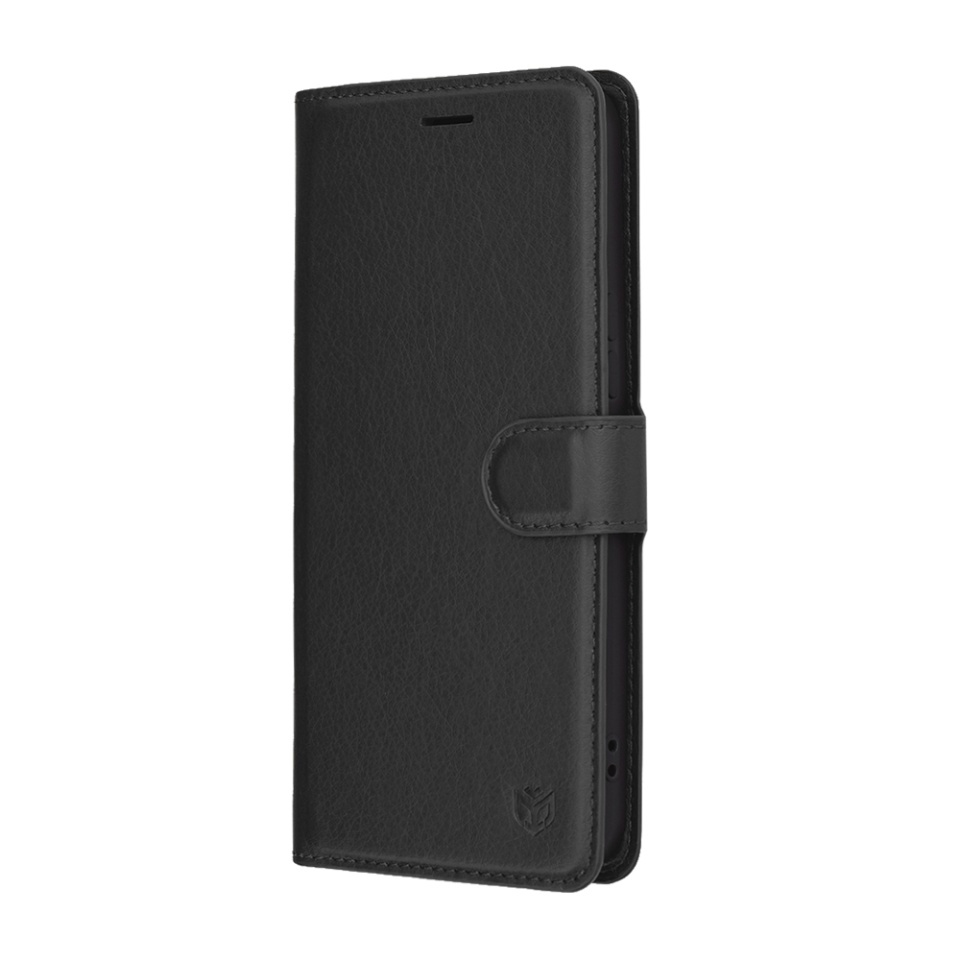 Husa pentru Honor 400 Pro, SKYDDAR INNOVATION, Leather Folio tip Carte, cu Portofel Interior, Finisaje Premium, set cu sticker, Negru - 3 | YEO