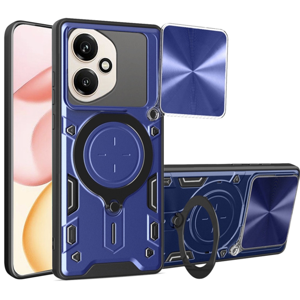 Husa pentru Honor 400, SKYDDAR INNOVATION, CamGuard Pro, Inel Magnetic, Protectie Camera, set cu sticker, Albastru