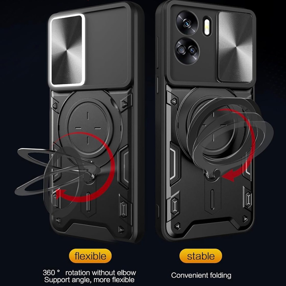 Husa pentru Honor 90 Lite, SKYDDAR INNOVATION, CamGuard Pro, Inel Magnetic, Protectie Camera, set cu sticker, Mov - 2 | YEO