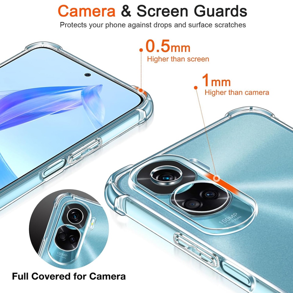 Husa pentru Honor 90 Lite , SKYDDAR INNOVATION, Shockproof Clear din Silicon Slim, Transparenta, set cu sticker - 2 | YEO